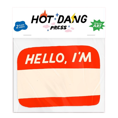 Iron On Art - Double: Hello I'm Blank