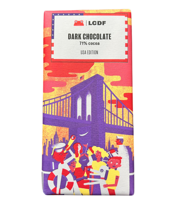Chocolate Bar - 2.5oz French: Dark Choc Brooklyn Bridge