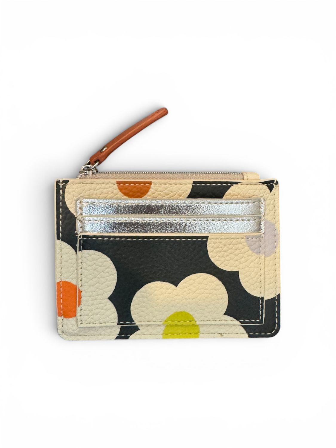 Wallet - Short Patch Purse: Multi Flower Charcoal