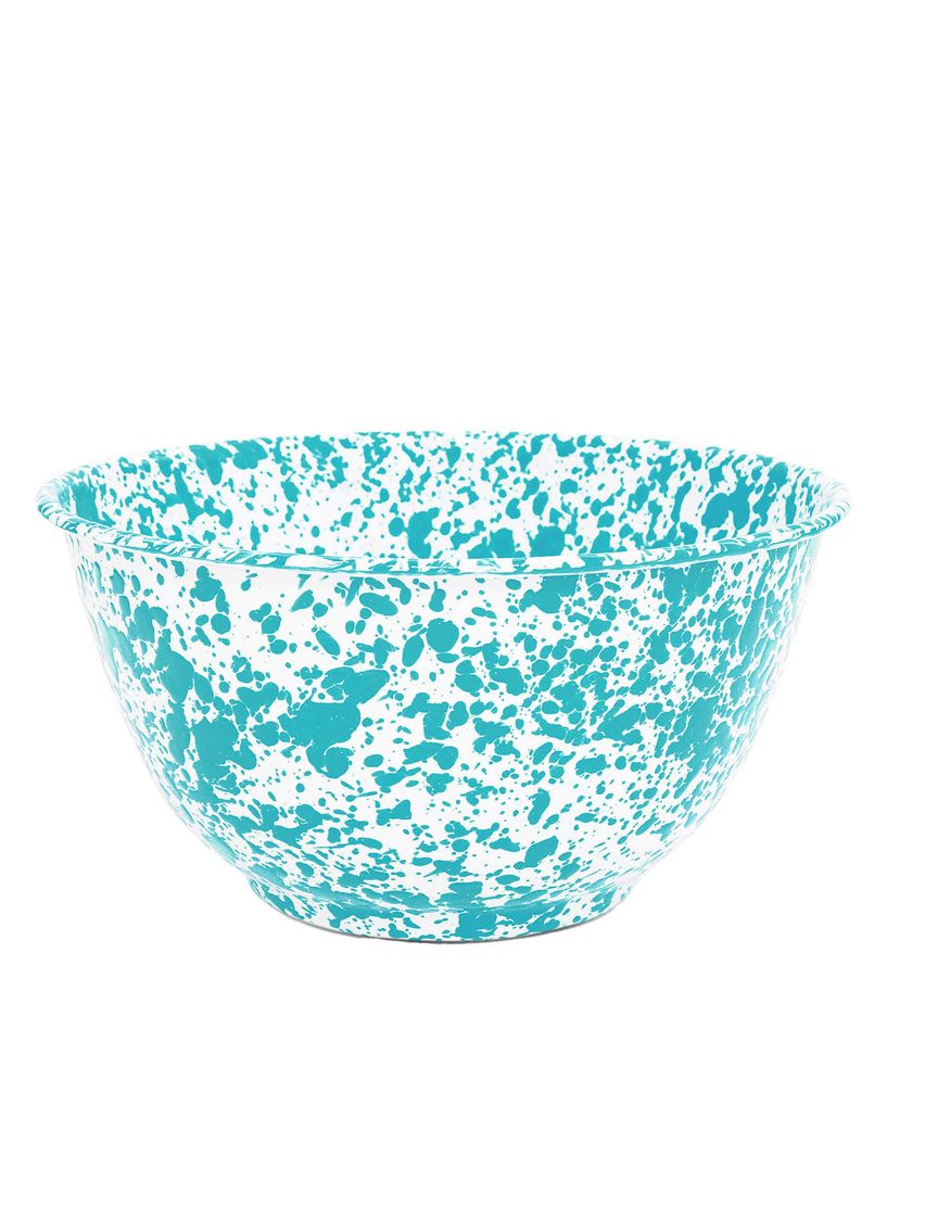 Large Salad Bowl: Turquoise Splatter