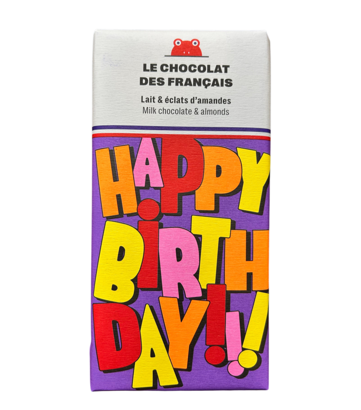Chocolate Bar - 2.5oz French: Happy Birthday: Milk w/ Almonds