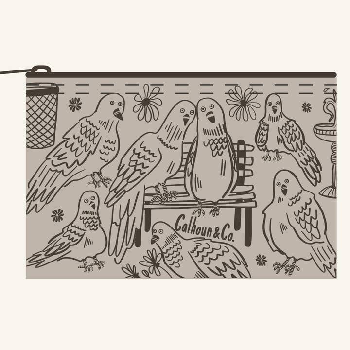 Zipper Pouch - Park Pigeons