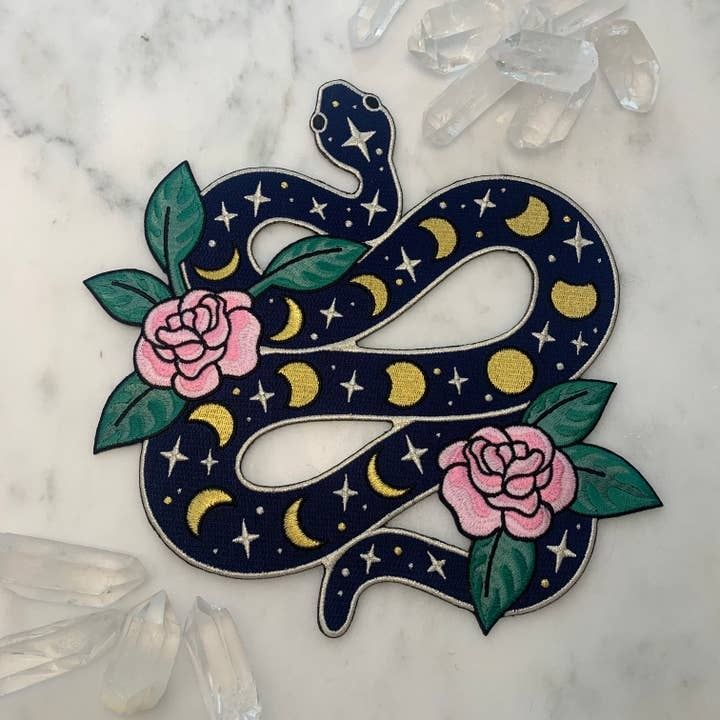 Patch - XL Snake w Moon Phases