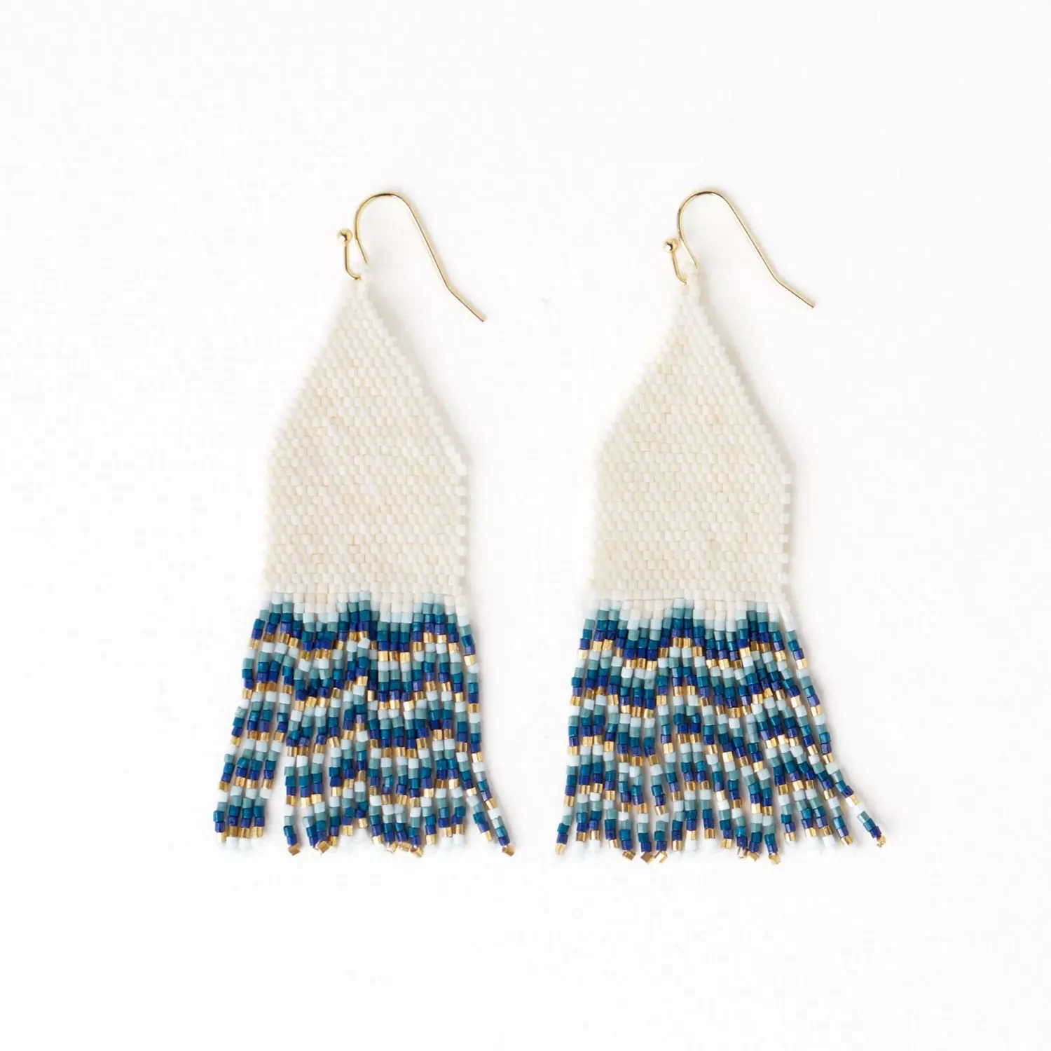 Earrings - Dangle: Beaded Fringe Delilah Blue