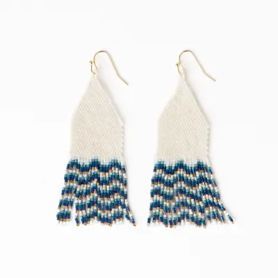 Earrings - Dangle: Beaded Fringe Delilah Blue