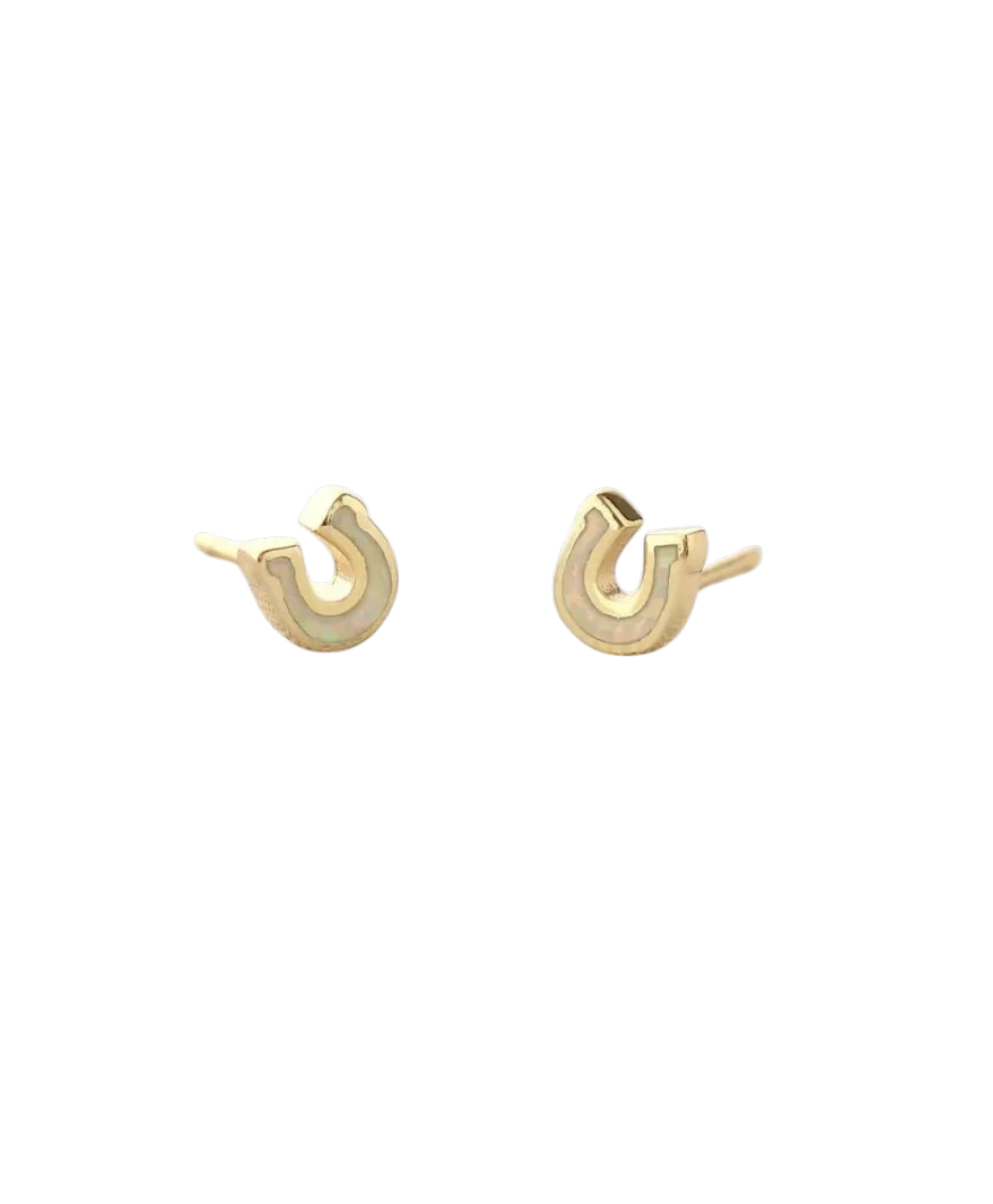 Earrings - Stud: Kris Horseshoe w/ Opal