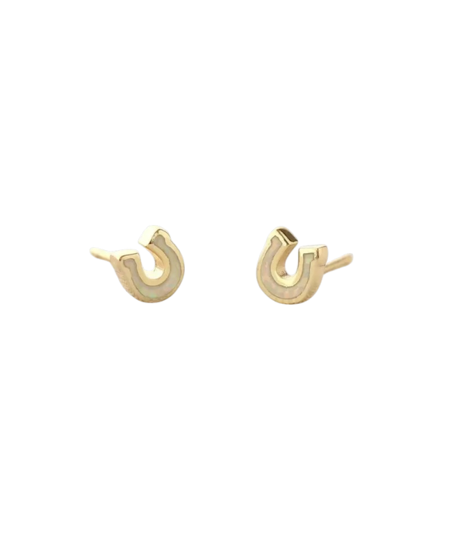 Earrings - Stud: Kris Horseshoe w/ Opal