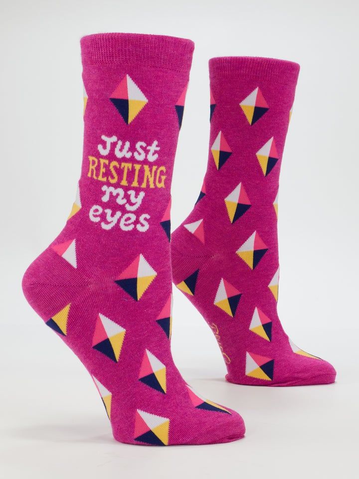 Socks - Women's Crew: Resting My Eyes