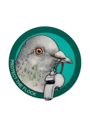 Sticker - Pigeon Protect the Flock ICE whistle