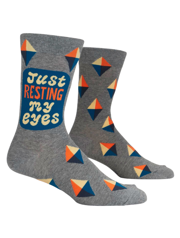 Socks - Men's Crew: Resting My Eyes