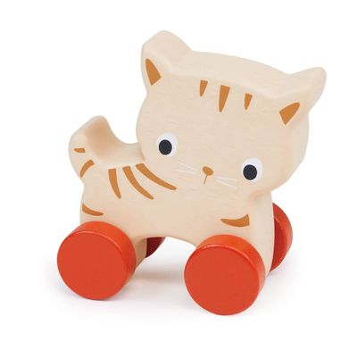 Wooden Kids Toy - Kitten on Wheels