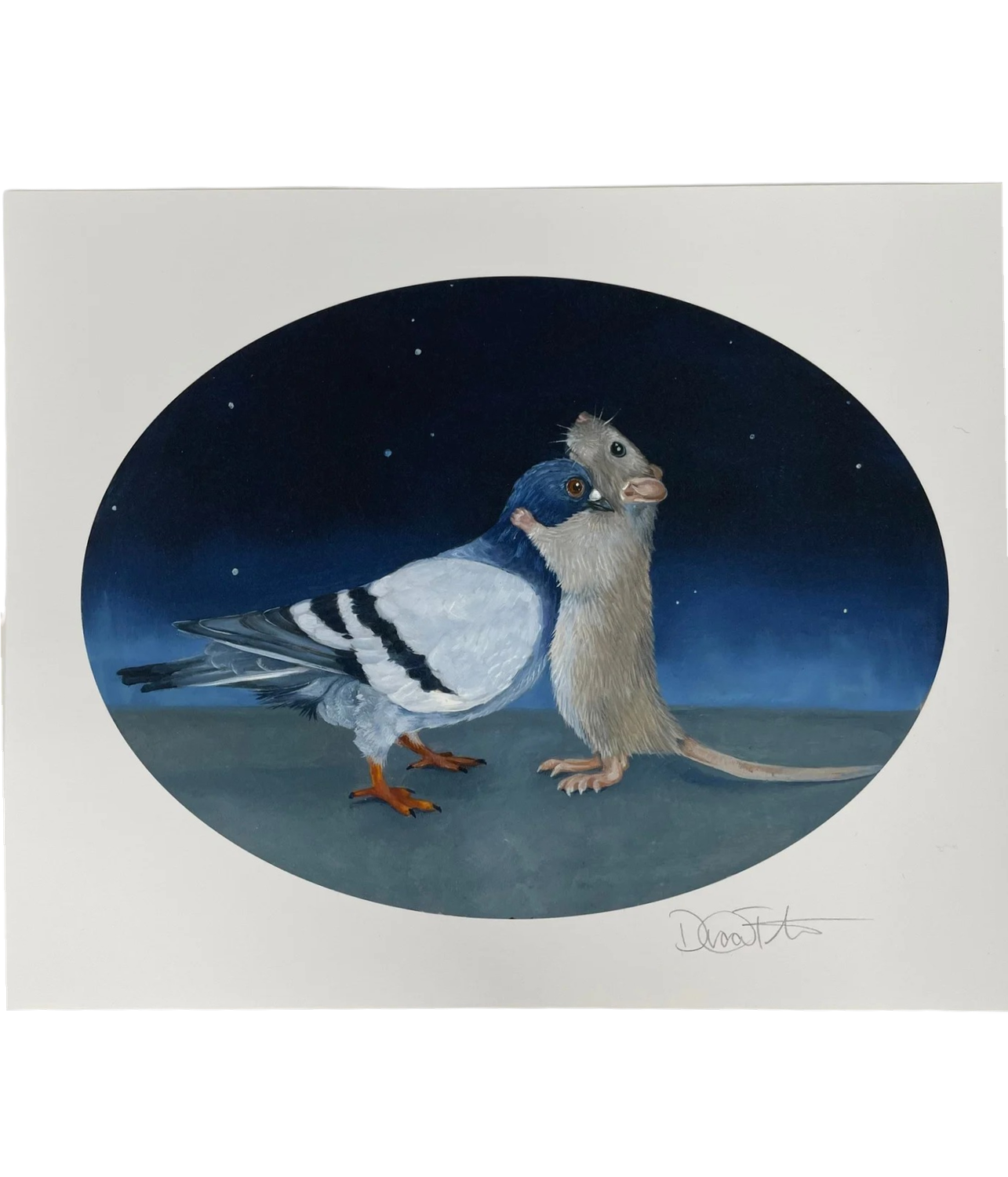 Art Print - 4x6: Strange Love Rat/Pigeon
