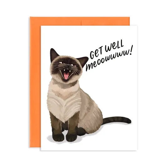 Card - Sympathy: Get Well Meow Cat