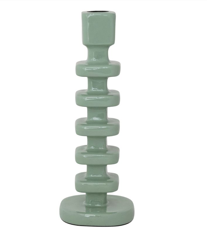 Candle Holder - Enameled Sage