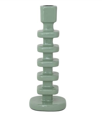 Candle Holder - Enameled Sage