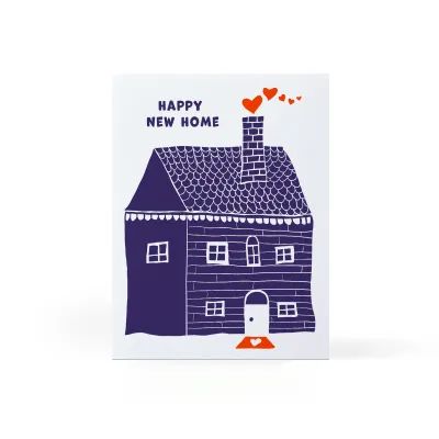 Card - Congrats: Happy New Home Blue House