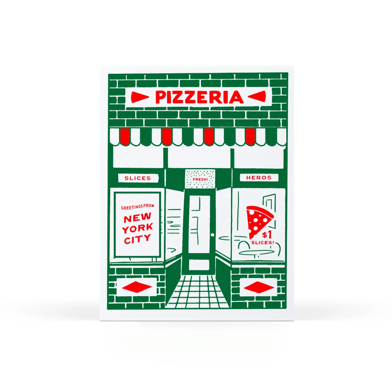 Card - Blank: Greetings from NYC Pizzeria