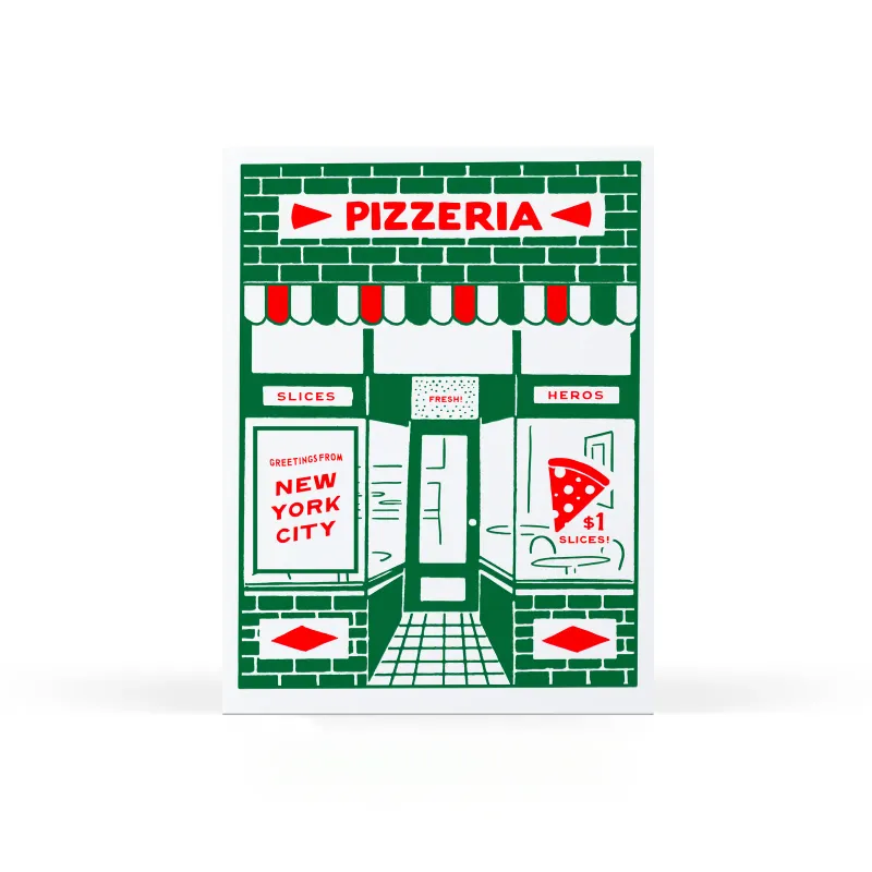 Card - Blank: Greetings from NYC Pizzeria