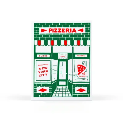 Card - Blank: Greetings from NYC Pizzeria