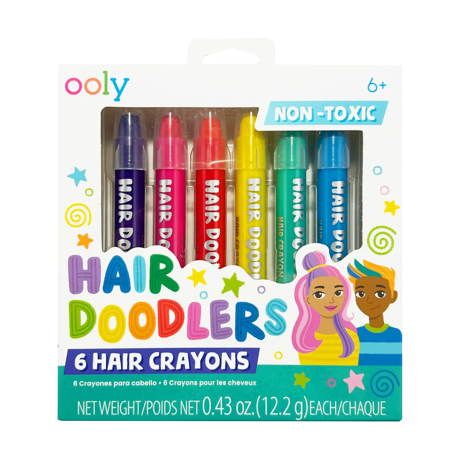 Hair Doodlers Crayons - set of 6