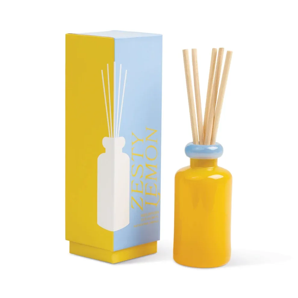 Reed Diffuser - Yellow Glass: Zesty Lemon