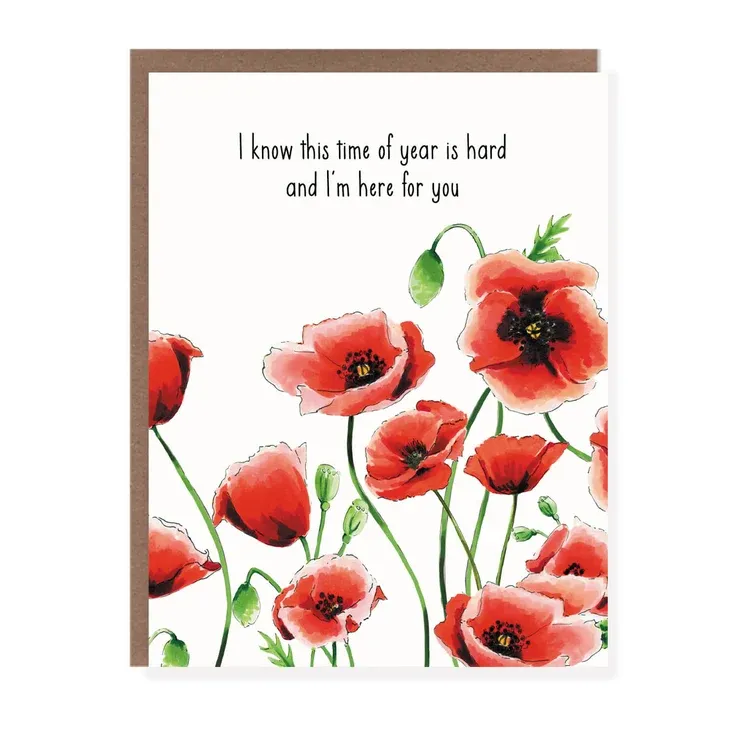 Card - Sympathy: Time of Year Poppies