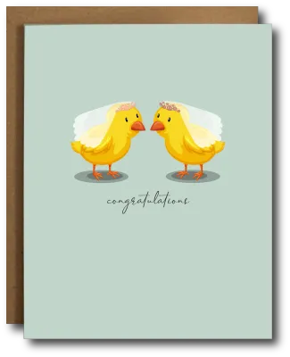 Card - Wedding: Two Chicks