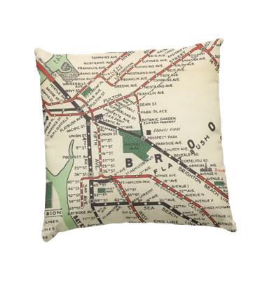 Pillow - Vintage Transit Map