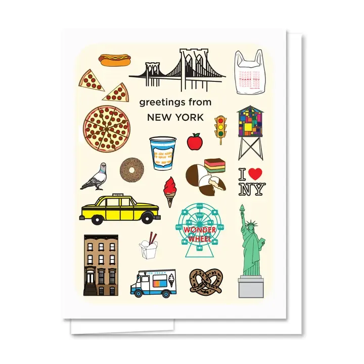 Card - Blank: Greetings from NYC illustrations