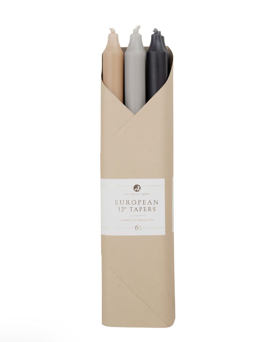 Tapered Candles - 6 Pack Dark Neutrals