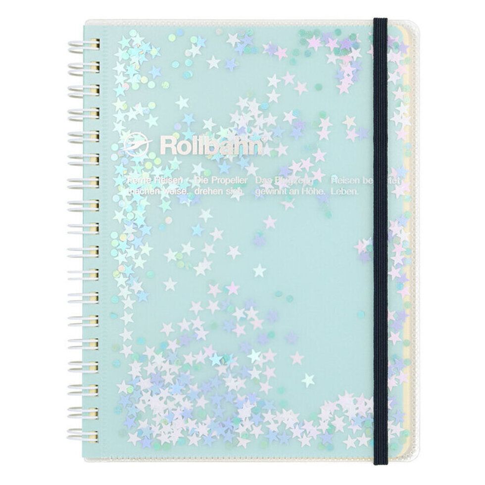 Notebook - Spiral Bound: Rollbahn Mint Glitter