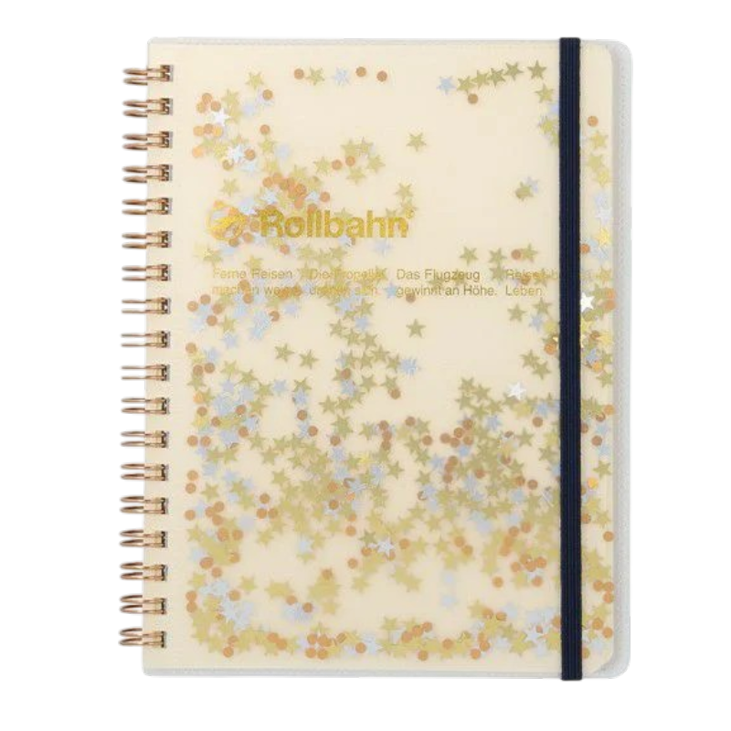 Notebook - Spiral Bound: Rollbahn Gold Glitter