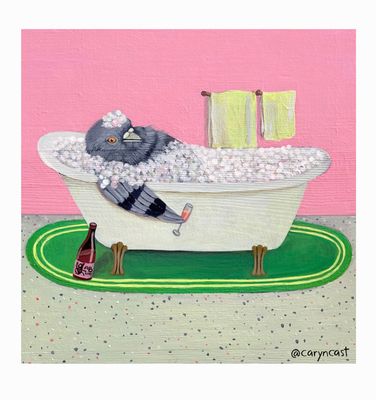 Magnet - Pigeon Bathtime