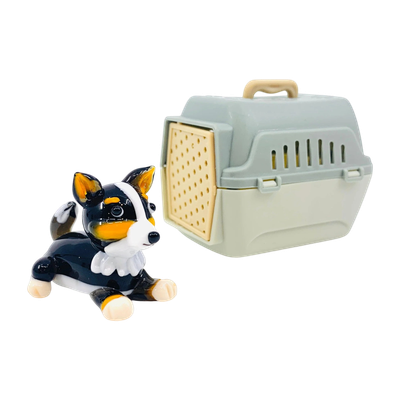 Tiny Glass Trinket - Dog with Carrier Asst
