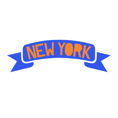 Sticker - New York Banner Orange and Blue