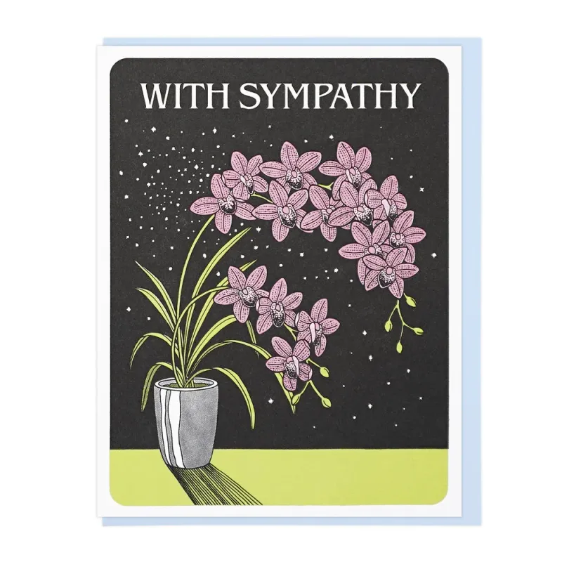 Card - Sympathy: With Sympathy Orchids