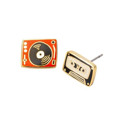 Earrings - Stud: YOW Record Player and Tape