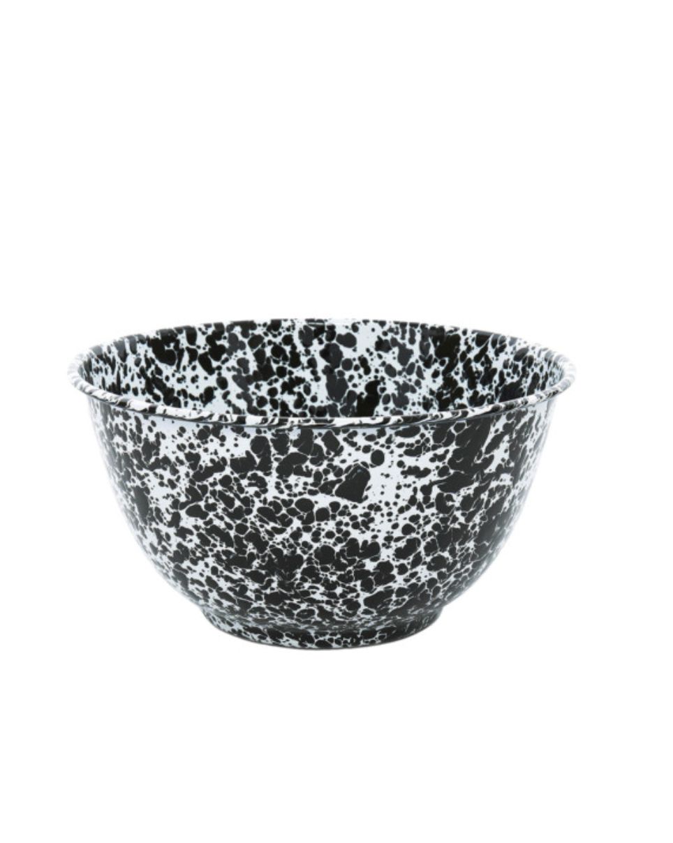 Large Salad Bowl:  Black Splatter