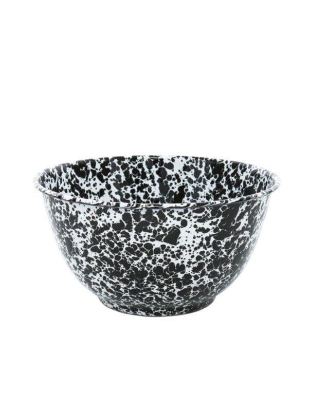 Large Salad Bowl:  Black Splatter