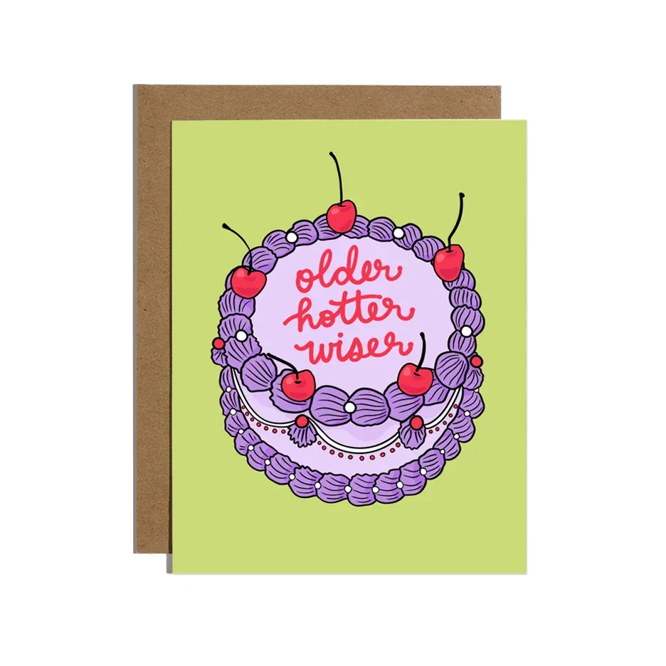 Card - Birthday: Older Hotter Wiser Cake