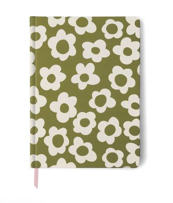 Journal - Soft touch Green Groovy Floral