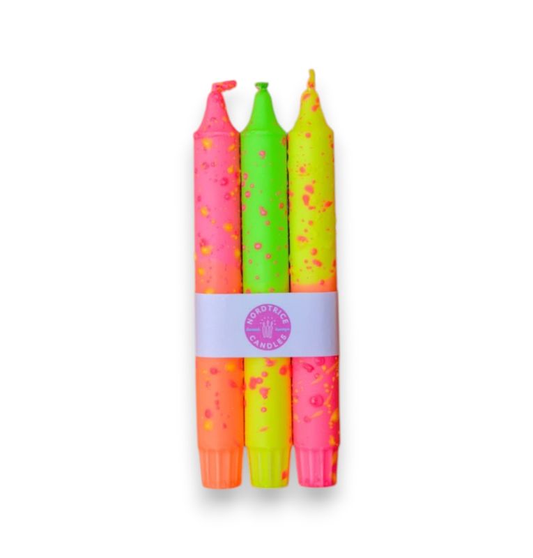 Taper Candles - pack of 3: Neon Orange