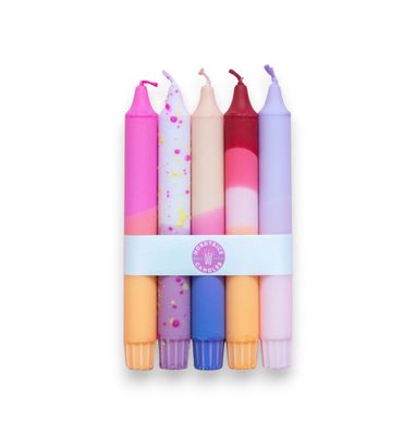 Taper Candles - Pack of 5: Pastel Party Sunset