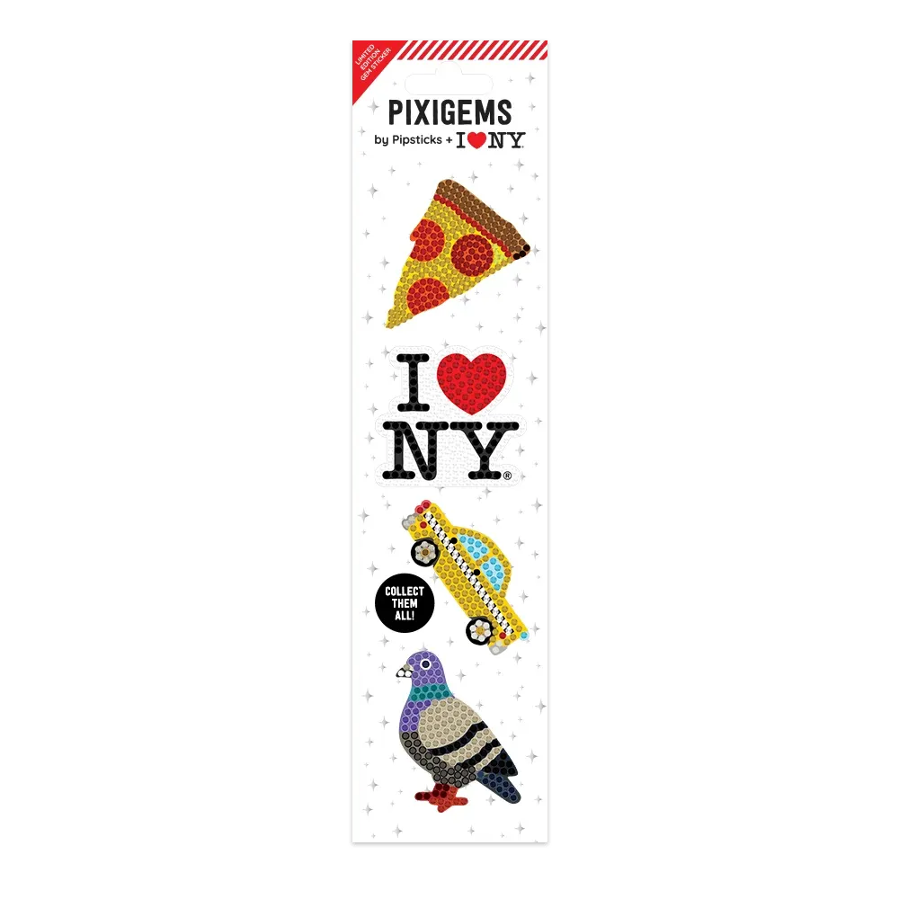 Pipsticks Sticker Sheet - I Love NY Pixigems