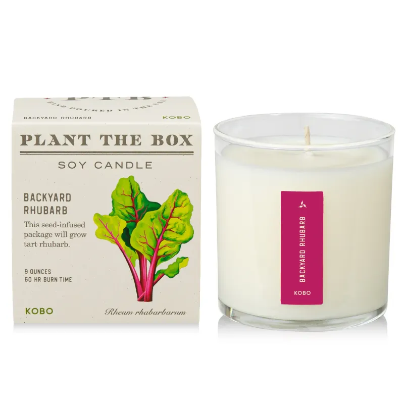 Candle - Kobo Plant The Box 10oz: Backyard Rubarb