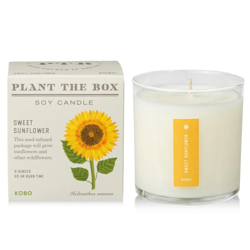 Candle - Kobo Plant The Box 10oz: Sweet Sunflower