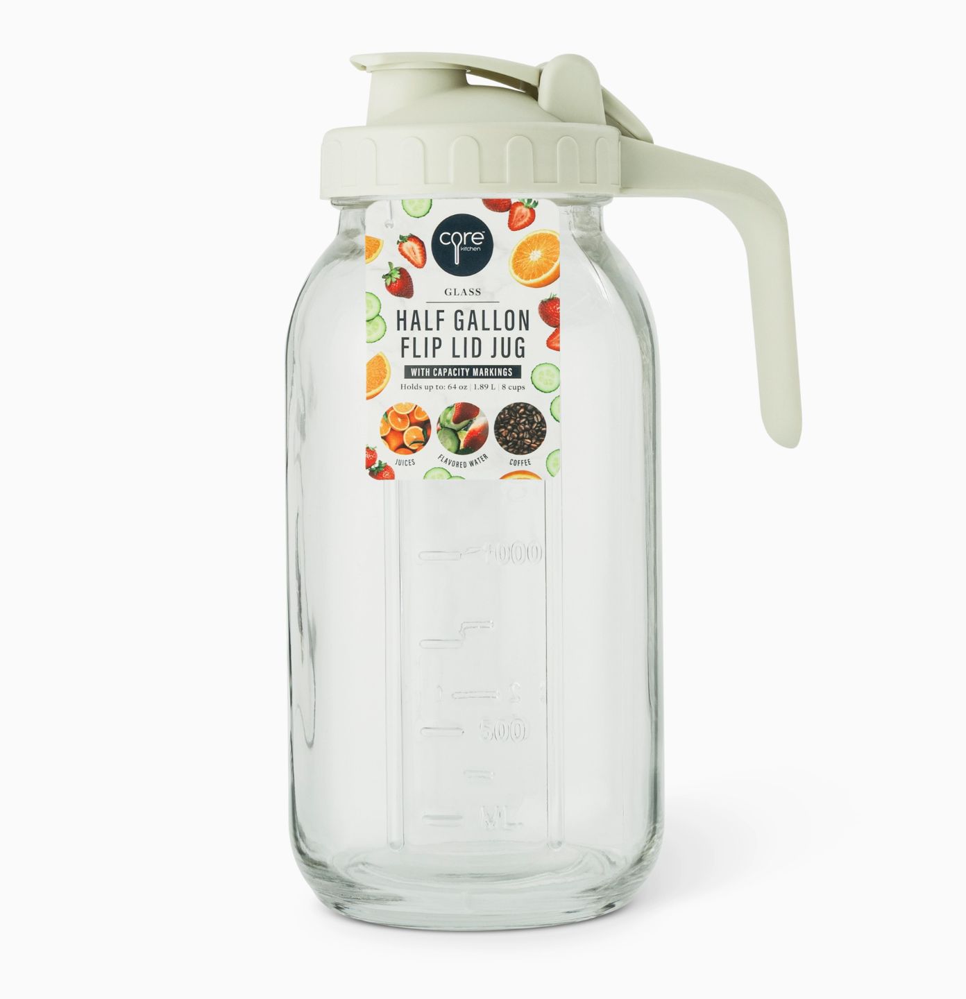 Glass Flip Lid Jug