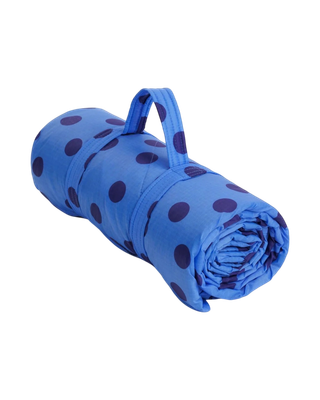 Puffy Picnic Blanket - Blue Polka Dot
