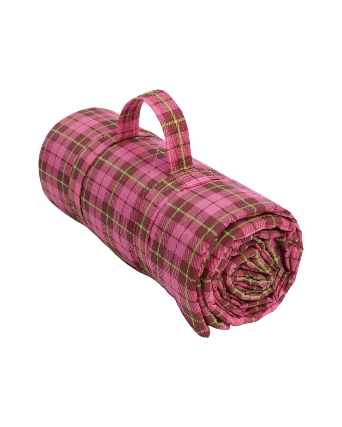 Puffy Picnic Blanket- Azalea Pink Tartan