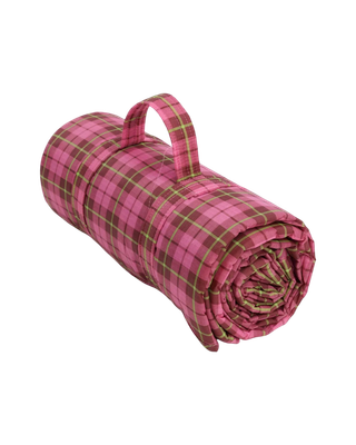 Puffy Picnic Blanket- Azalea Pink Tartan